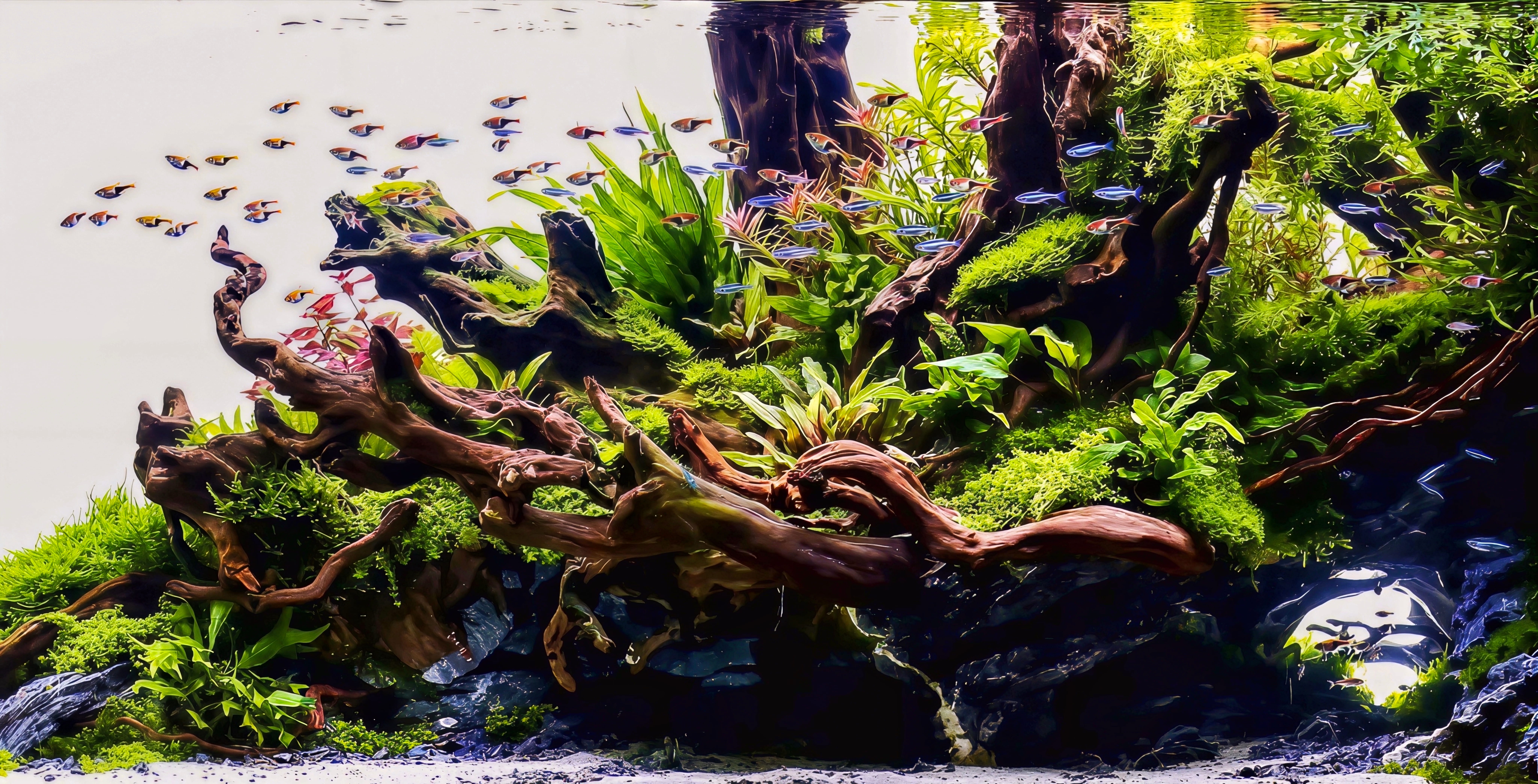 Dramatic hardscape aquarium